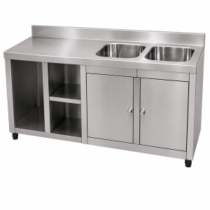 Balcão Refrigerado em Aço Inox Escovado com Cuba- Ref 63
