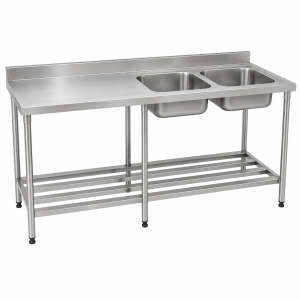 Bancada de Inox com Duas Cubas Sob Medida- Ref 31