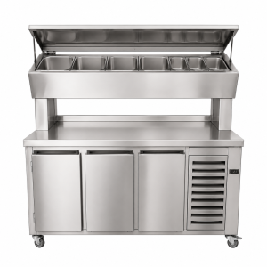 Balcão de Hot Dog sob Medida em Aço Inox com Cubas- Ref 52
