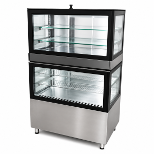 Estufa Vitrine Quente e Refrigerada Em Aço Inox, Vidros Duplos e Pintados-Ref 09