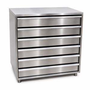 Gaveteiro em Aço Inox Escovado sob Medida-Ref 08