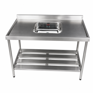 Promoção Pia em Aço Inox 430 com Prateleira Gradeada - Ref 110