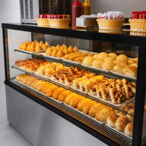 Vitrine Quente para Salgado com Vidro Pintado Laminado