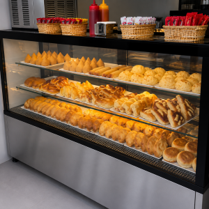 Vitrine para Salgado em Aço Inox